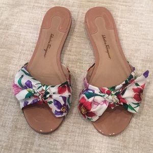 Salvatore Ferragamo floral slide sandal